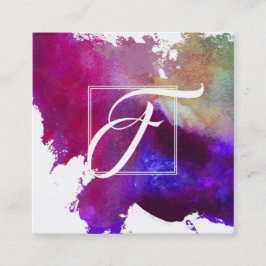 Kunstmatige roze Abstracte Waterverf Vierkante Visitekaartje