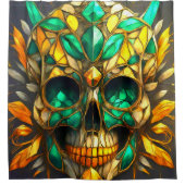 Kunstmatige schedelontwerp douchegordijn (Voorkant)