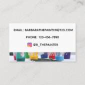 Kunstmatige Visitekaartje met verfpenselen (Achterkant)