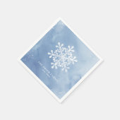 Kunstmatige Waterverf Snowflake Blue Kerstmis Servet (Hoek)