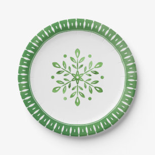 Kunstmatige Waterverf Snowflake Green Kerstmis Papieren Bordje