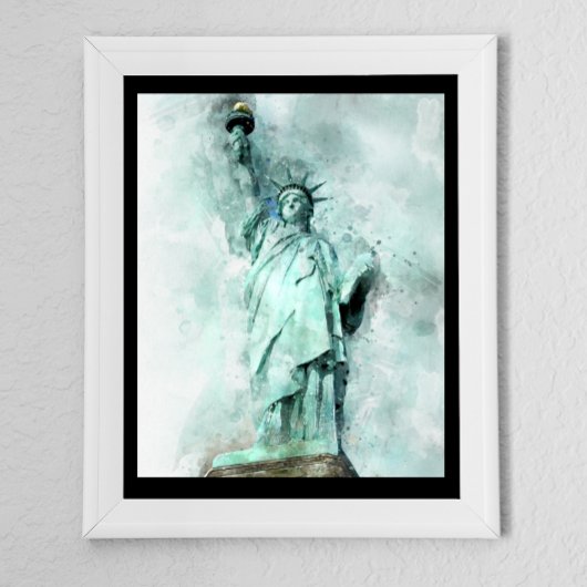 Kunstmatige Waterverf Vrijheidsbeeld Poster