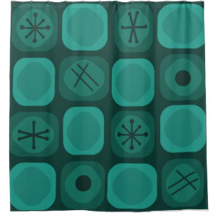 Kunstmatige zachte kubussen van 1950 Blauwgroen Douchegordijn
