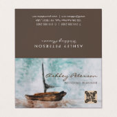 Kunstmatige zeilboot met zeehondenvangst visitekaartjes (Buitenkant ongevouwen)