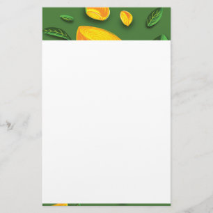 Kunstmatige zomerfruitlonenschilderschilderij briefpapier