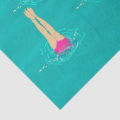 Kunstmatige zwemzwemmers onder water tissuepapier (Detail)