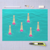 Kunstmatige zwemzwemmers onder water tissuepapier (Craft)