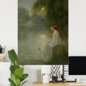  kunstmeisje in maanlicht poster (Thuiskantoor)