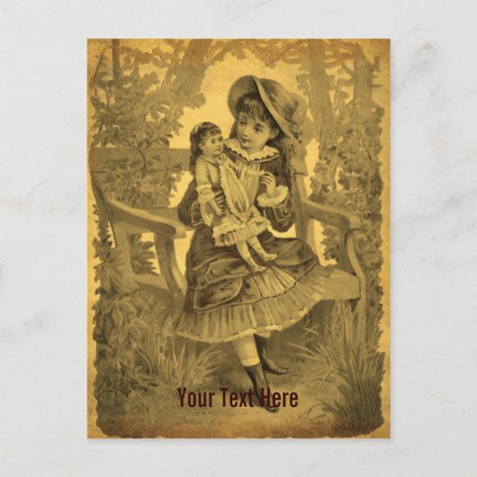  kunstmeisje met Doll  Briefkaart (Voorkant)