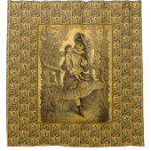  kunstmeisje met Doll Douchegordijn (Voorkant)