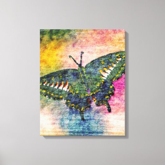 Kunstmonet voor het schilderen van vlinders canvas afdruk (Voorkant)