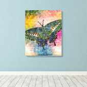 Kunstmonet voor het schilderen van vlinders canvas afdruk (Insitu (Houten vloer))