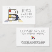 Kunstmonogram met neoplasticisme. Brief B Visitekaartje (Voorkant / Achterkant)