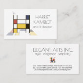 Kunstmonogram met neoplasticisme. Brief H Visitekaartje (Voorkant / Achterkant)