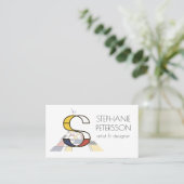 Kunstmonogram met neoplasticisme. Brief S Visitekaartje (Staand voorkant)