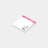 Kunstnotities voor roze en goudbichon post-it® notes (Schuin)