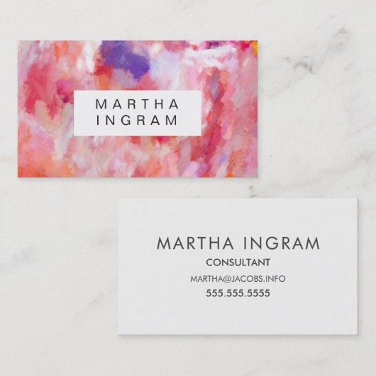 Kunstontwerp Abstract gekleurd, helder Paars roze Visitekaartje (Voorkant / Achterkant)