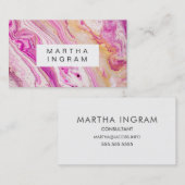 Kunstontwerp Abstract Helder, roze, wit Visitekaartje (Voorkant / Achterkant)