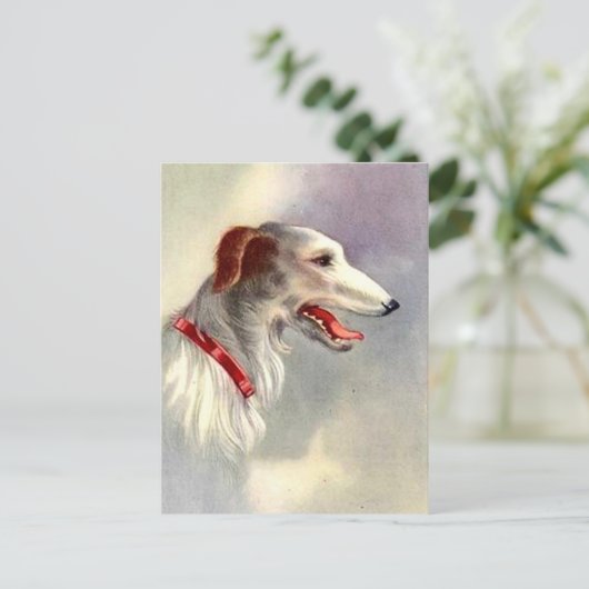  kunstontwerp Borzoi Dog Briefkaart (Staand voorkant)