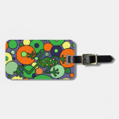 Kunstontwerp met funky Frog en Bubbles Bagagelabel (Voorkant horizontaal)