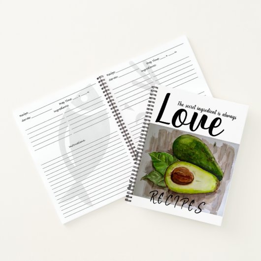 Kunstontwerp Recipe Book Avocado Notitieboek (Binnen)