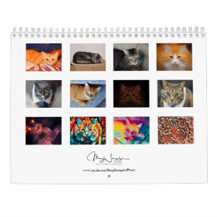 Kunstontwerp voor kattenkatten Maandelijks 2021 Kalender