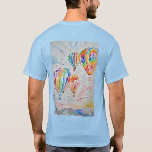 Kunstontwerp voor kleurrijke hot-luchtballon Water T-shirt (Achterkant)