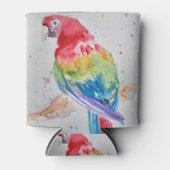 Kunstontwerp voor rode papegaai Waterverf Blikjeskoeler (Voorkant)