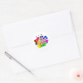 Kunstpalet en penselen ronde sticker (Envelop)