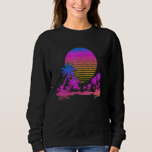 Kunstpalmen met dampgolven 90 s Retro 80's estheti Trui