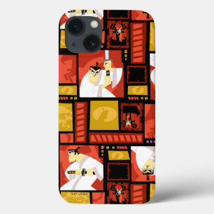 Kunstpaneelpatroon Samurai Jack & Aku iPhone 13 Hoesje