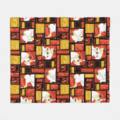 Kunstpaneelpatroon Samurai Jack & Aku Fleece Deken (Voorkant (Horizontaal))