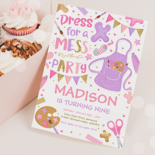 Kunstpartij Kunstschilder Meisje Birthday Party Kaart