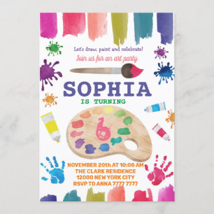 Kunstpartij voor een Mess Painting Birthday Kaart