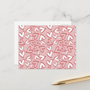 Kunstpatronen, rode harten, roze harten, liefde briefkaart