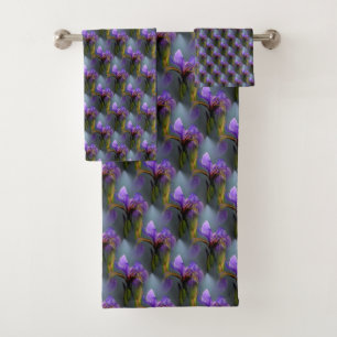 Kunstpatroon blauwe vlag Iris-bloem Natuur Bad Handdoek