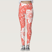 Kunstpatroon funky Retro Cool Modern Flowers Leggings (Voorkant)