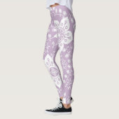 Kunstpatroon funky Retro Cool Modern Flowers Leggings (Links)