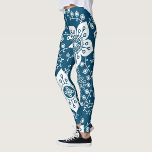 Kunstpatroon funky Retro Cool Modern Flowers Leggings