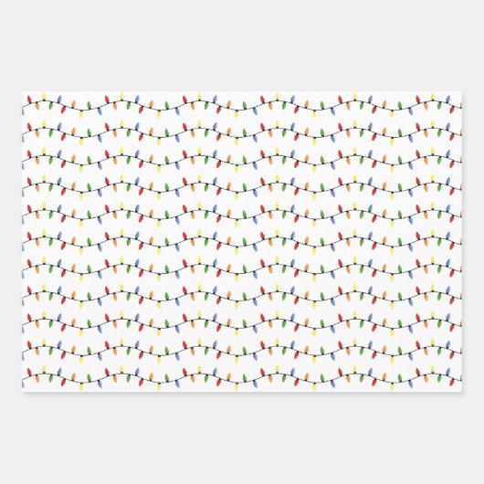 Kunstpatroon kleurige festive Party String Lights Inpakpapier Vel (Voorkant)