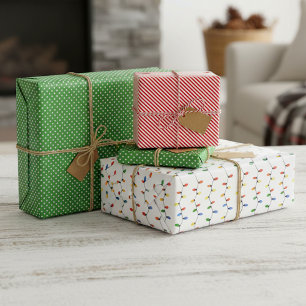 Kunstpatroon kleurige festive Party String Lights Inpakpapier Vel
