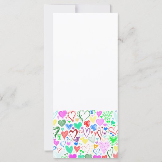 Kunstpatroon, kleurrijke harten, hartspatroon (Achterkant)