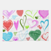 Kunstpatroon, kleurrijke harten, hartspatroon theedoek (Horizontaal)