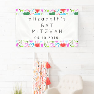 Kunstpatroon, kleurrijke harten, vlek Mitzah Spandoek
