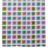 Kunstpatroon kleurrijke ventilator Pop Douchegordijn (Voorkant)