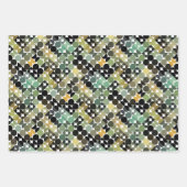 Kunstpatroon met roodgroene tapes inpakpapier vel (Voorkant 3)