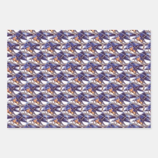 Kunstpatroon Natuur van blauwvogel Inpakpapier Vel (Voorkant)