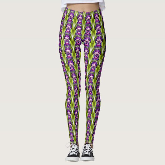 Kunstpatroon Paarse bessen Natuur Leggings (Voorkant)