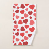 Kunstpatroon, rode harten, hartspatroon bad handdoek (Handdoek)