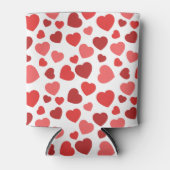 Kunstpatroon, rode harten, hartspatroon blikjeskoeler (Voorkant)